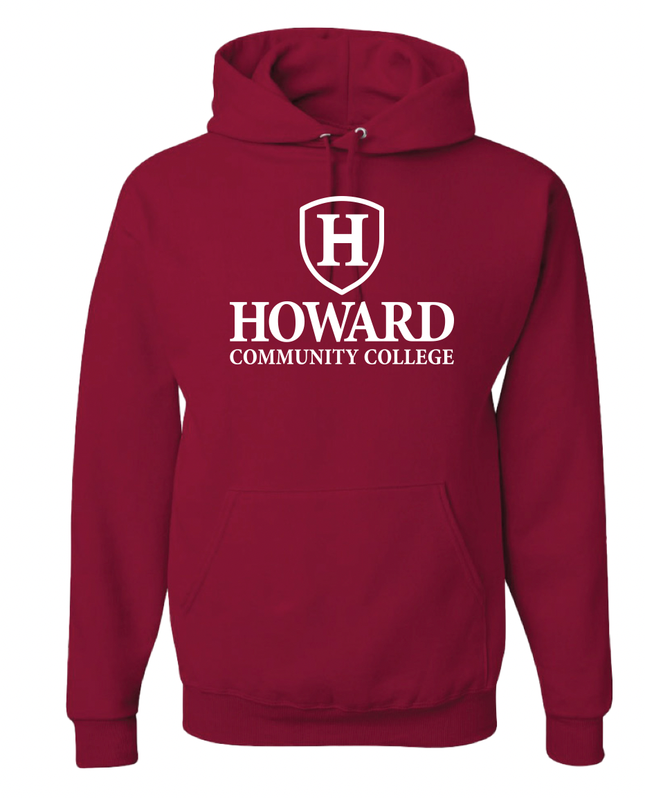 HCC New Logo Hooded Sweatshirt, Cardinal Howard Community College