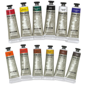 Blick Artists' Acrylic Set Assorted, Set of 12 color, 2 oz tubes (2 box set)