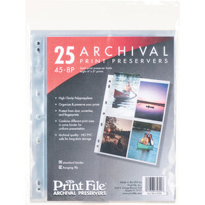 Print File 45-8P Archival Storage Page for 4x5" Prints (25-Pack)