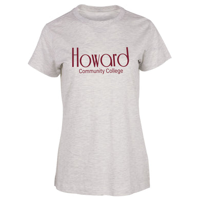 Ladies Essential Short Sleeve Crew Neck Tee, Oatmeal Heather