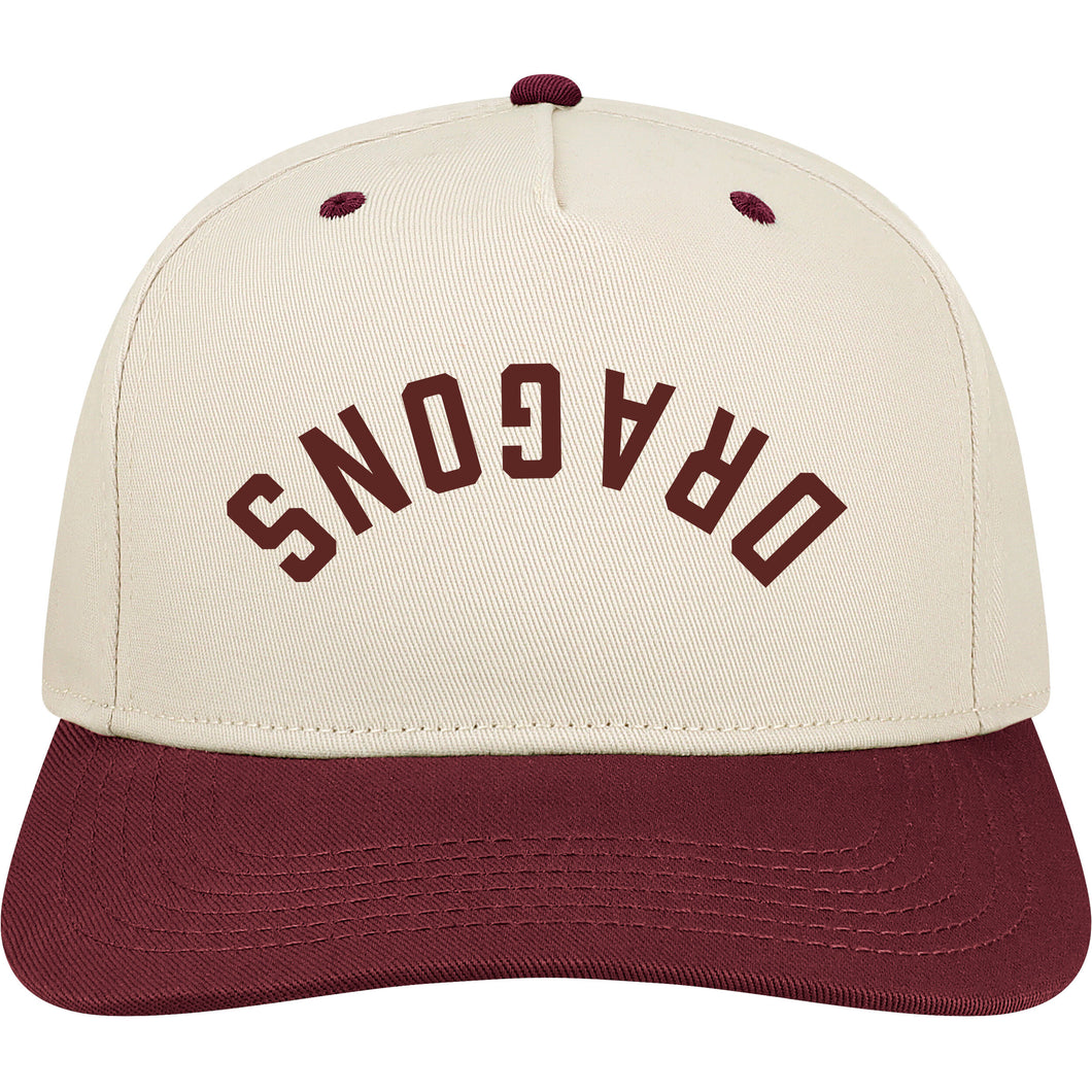 Heritage Twill Adjustable Upside Down | Stone & Maroon