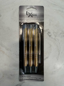 3 Pack Gold Aluminum Ball Point Pens