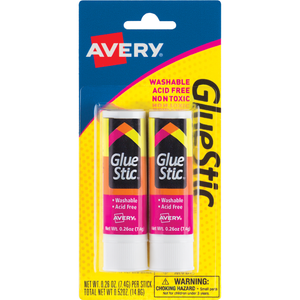 Avery Permanent Glue Stic .26oz 2 pk