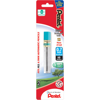 Pentel Super Hi-Polymer Replacement Lead-Gray .7mm 1pk