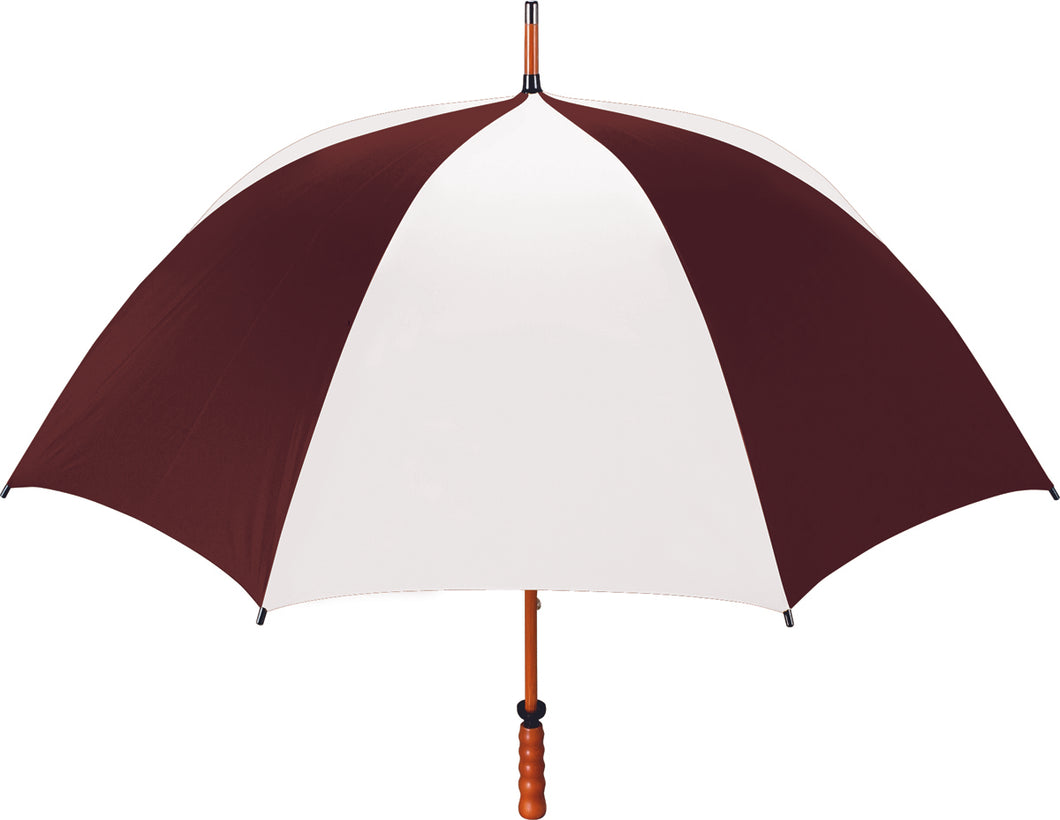 The Eagle Wood Shaft Umbrella, Maroon/White