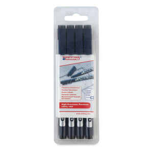 Edding 1880 Drawliner Pen, Black, Set of 4