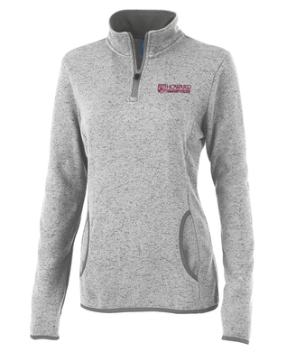 Ladies Heathered Fleece 1/4 Zip, Light Grey Heather