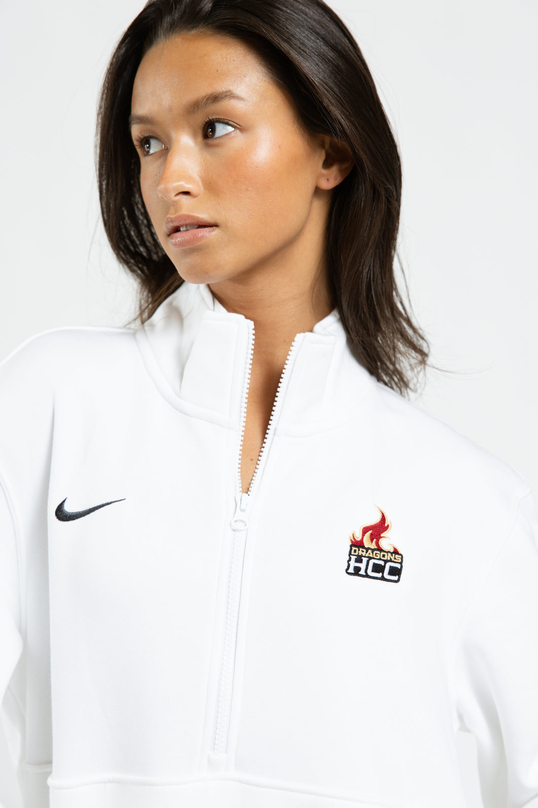 Club Fleece Half Zip | White