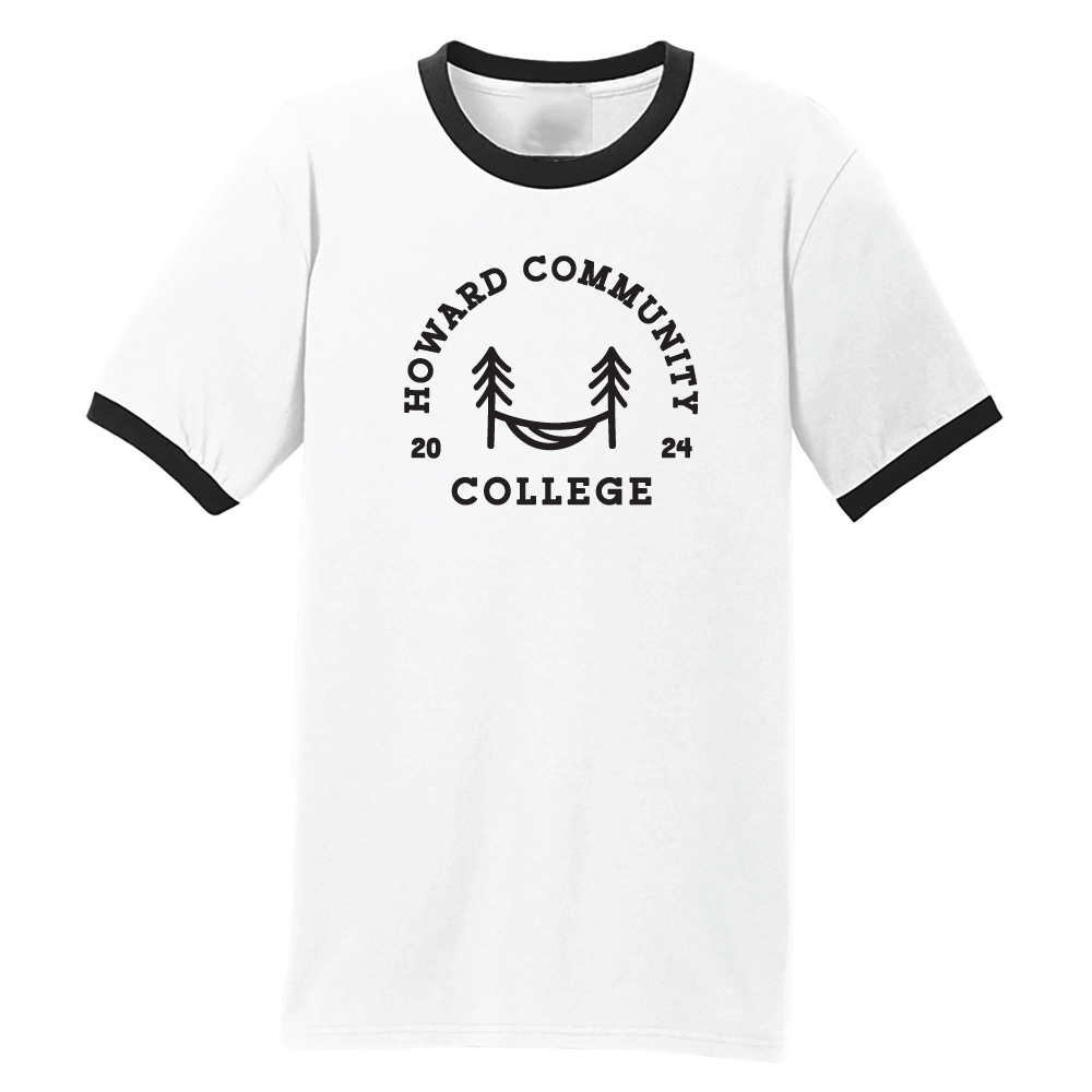 Summer Camp Ringer Tee, White/Black