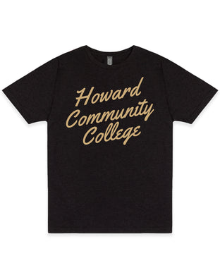 College Script Tee | Black Graphite Heather