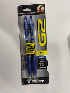 G2 Retractable Gel Pen .7mm Blue 2Pk BP