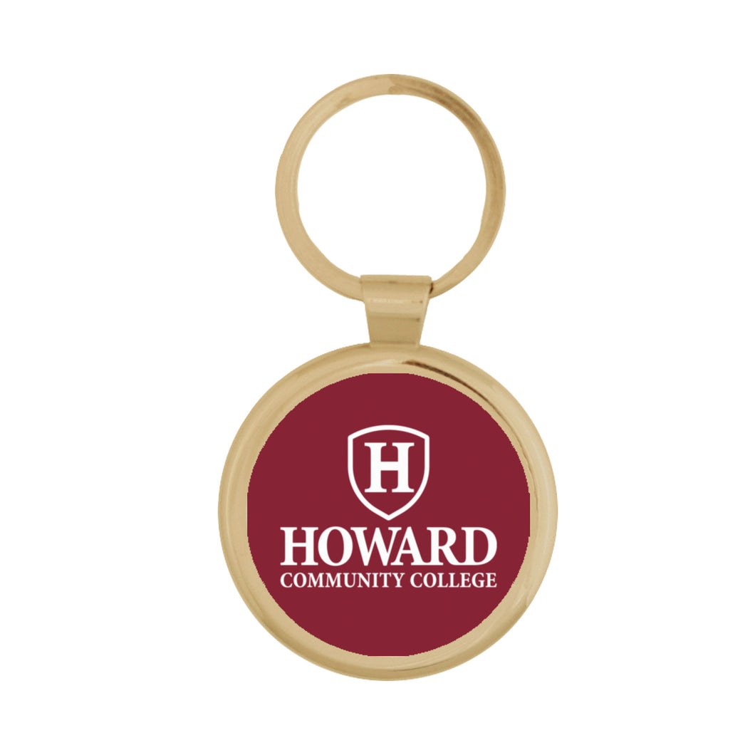 Gold Maverick Round Key Tag | Burgundy