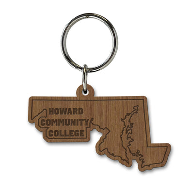 Wooden State Key Tag