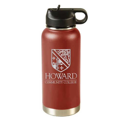 32oz. Powder Coated Stainless Water Bottle, Maroon (F23)