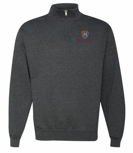 Cadet Collar 1/4 Zip New Logo Sweatshirt, Black Heather