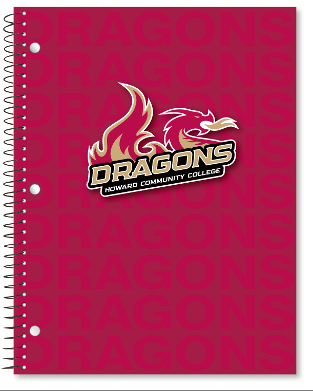 1 Subject Dragons Notebook | Maroon