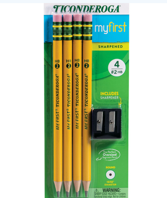 Ticonderoga Pencils with Sharpener, Sharpened #2 Lead, Yellow, 4 Count