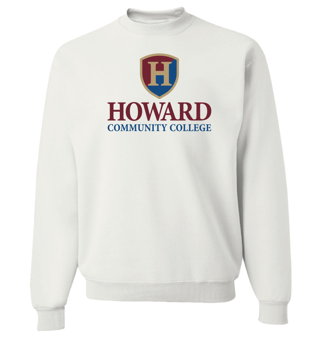 HCC New Logo Crewneck Sweatshirt, White – Howard Community College ...